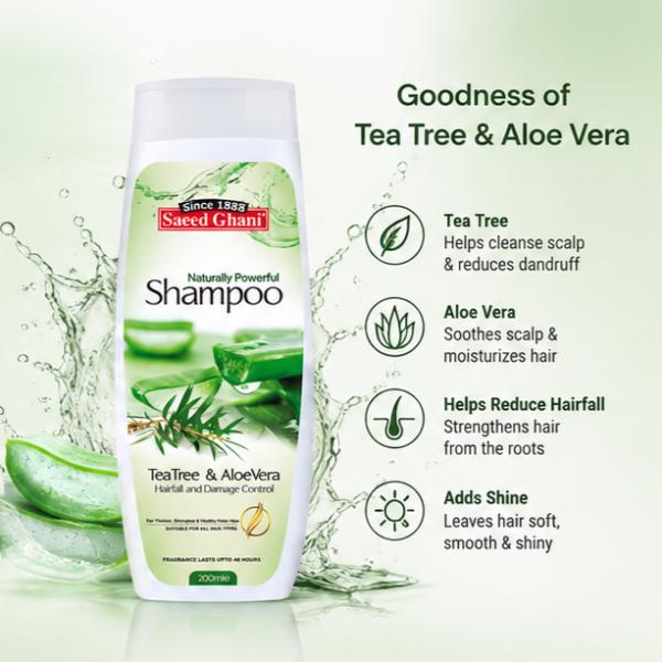 Saeed Ghani Tea Tree & Aloe Vera Shampoo 200ML – Scalp Care