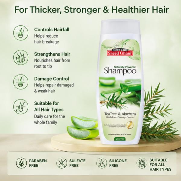 Saeed Ghani Tea Tree & Aloe Vera Shampoo 200ML – Scalp Care