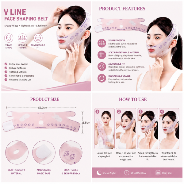 V Line Face Mask Jawline Lifting Belt Double Chin Reducer