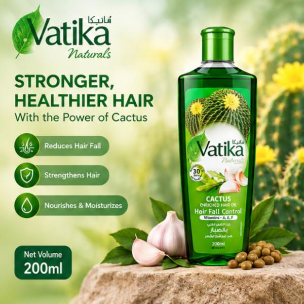 Vatika Cactus Hair Oil 200ml | Anti-Breakage Nourishing Hair Oil