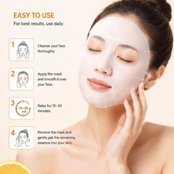 Vitamin C Face Mask Pack of 5/10 – Moisturizing Brightening Sheet Mask